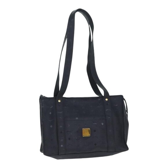 Authentic MCM Vicetos Logogram Shoulder Bag PVC Black